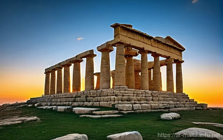 몰타 유적지 탐방 - **Prompt for Megalithic Temples (e.g., Ġgantija):**
"A majestic wide-angle shot of the ancient Ġ...