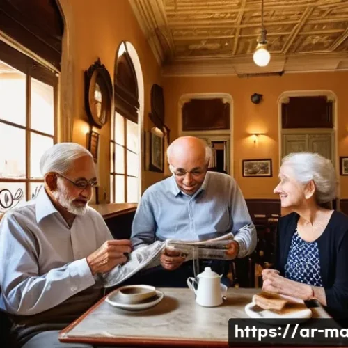 Home 29 몰타 카페 문화 - **Prompt 1: "A nostalgic and warm interior of a historic Maltese cafe in Valletta. The scene feature...