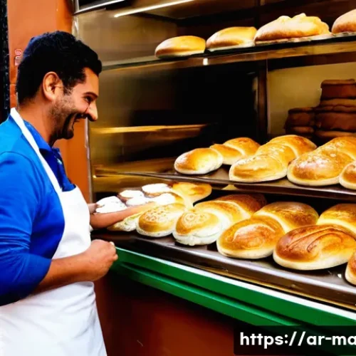 Home 15 몰타 지중해 요리 특성 - **Prompt 1: A Vibrant Maltese Bakery Scene**
"A bustling, warm, and inviting Maltese bakery. In ...